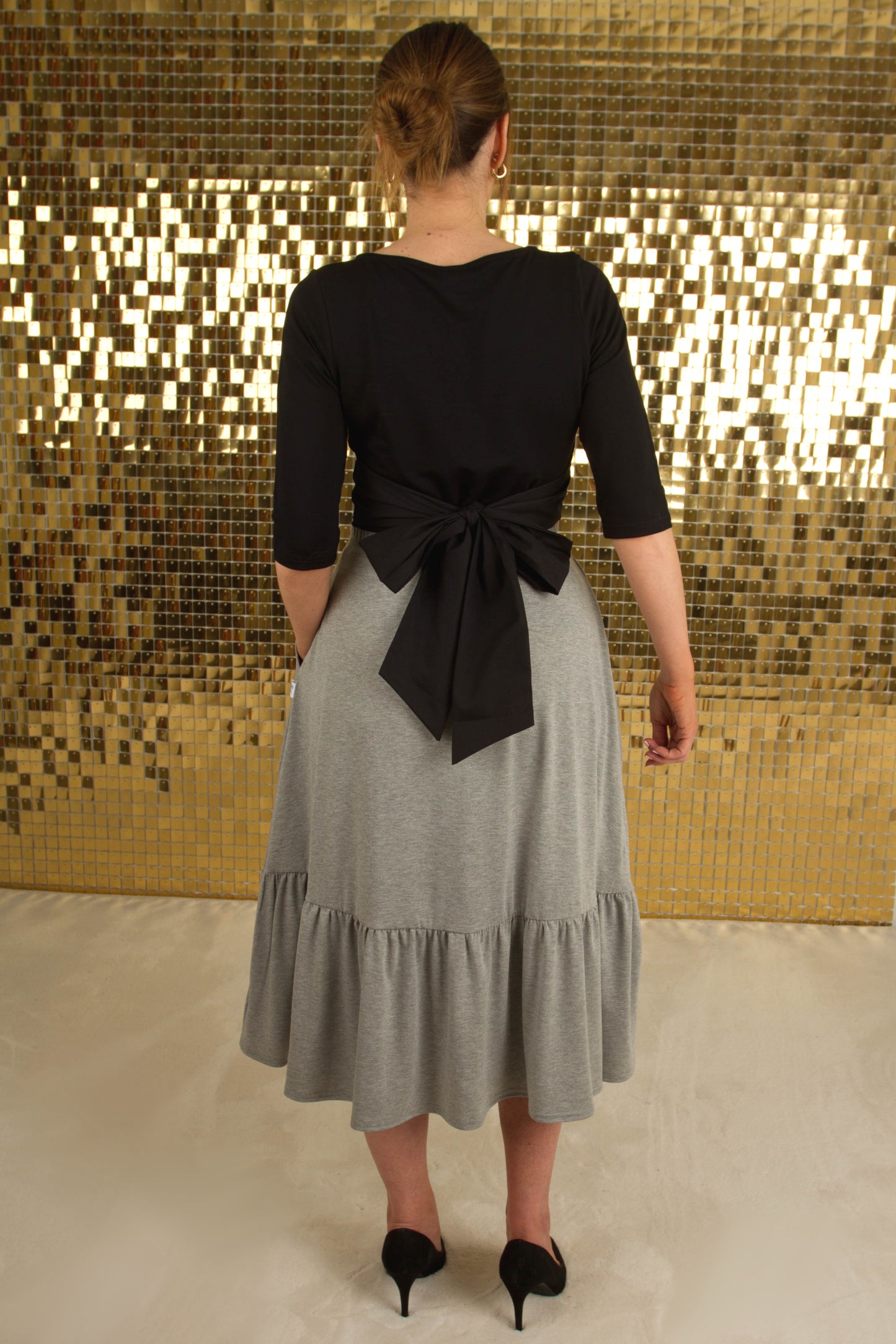 Primrose Top With Bow In Black