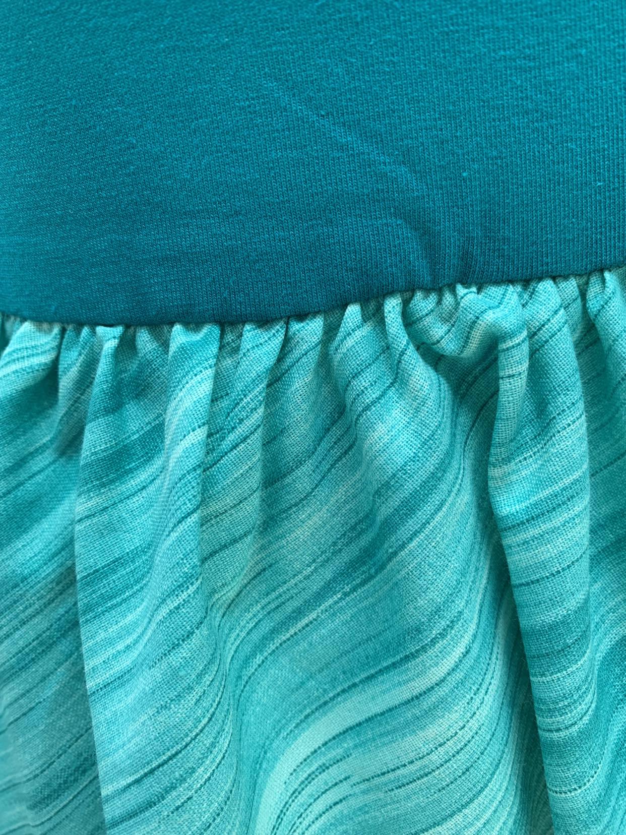 Paradis Midi Sleeveless Dress in Aqua Stripe