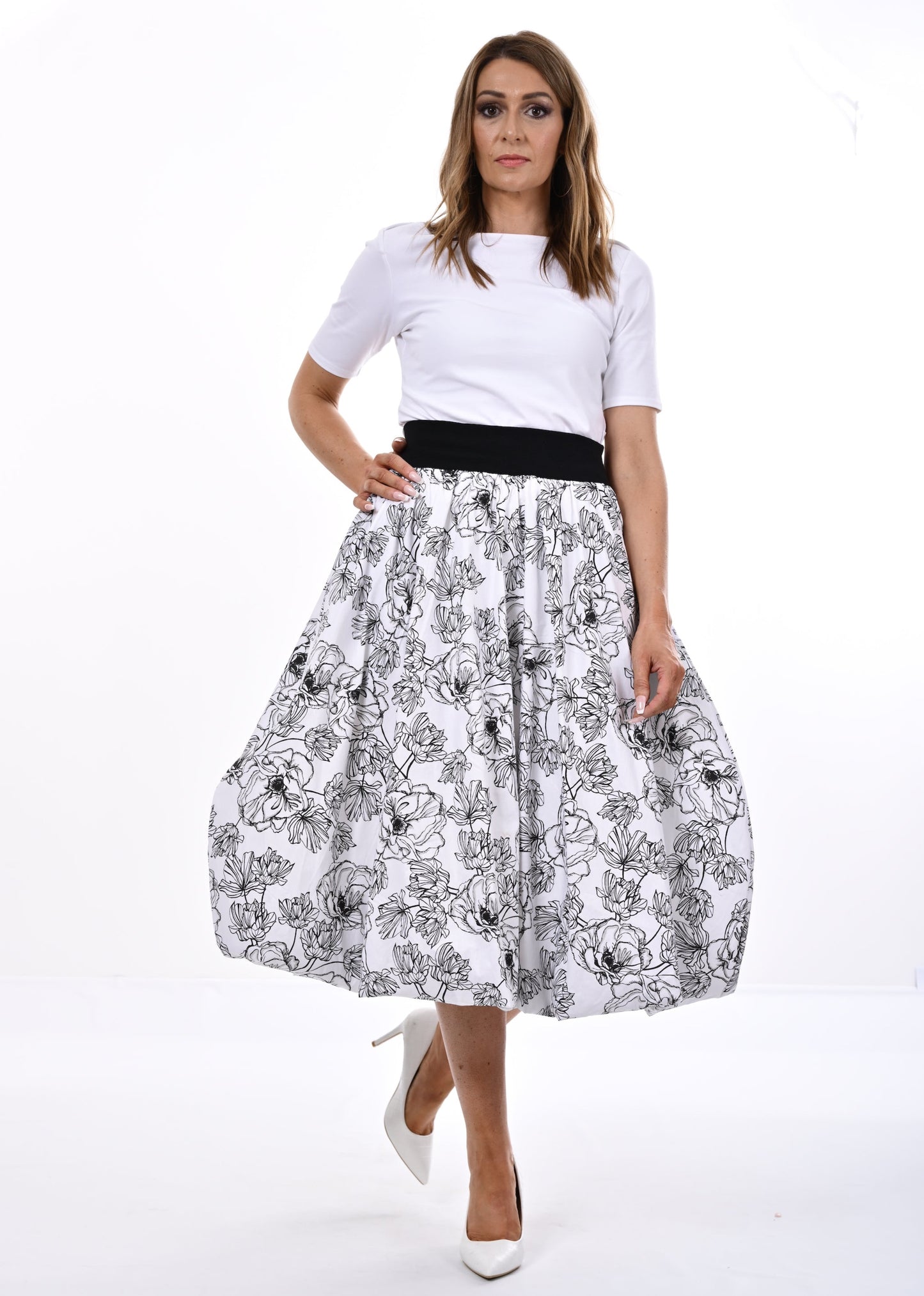 Enoki Puffball Skirt In Floral Print