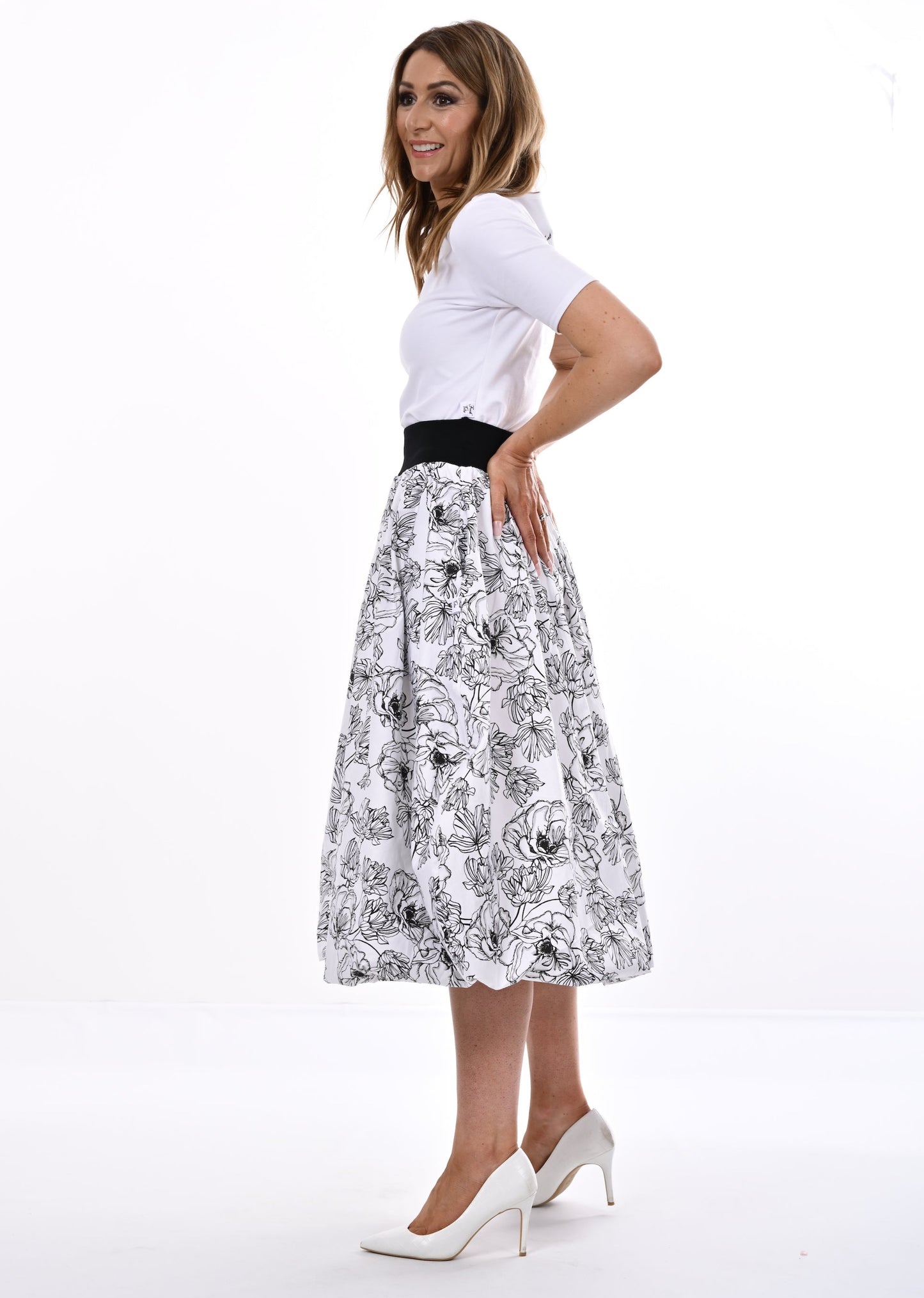 Enoki Puffball Skirt In Floral Print