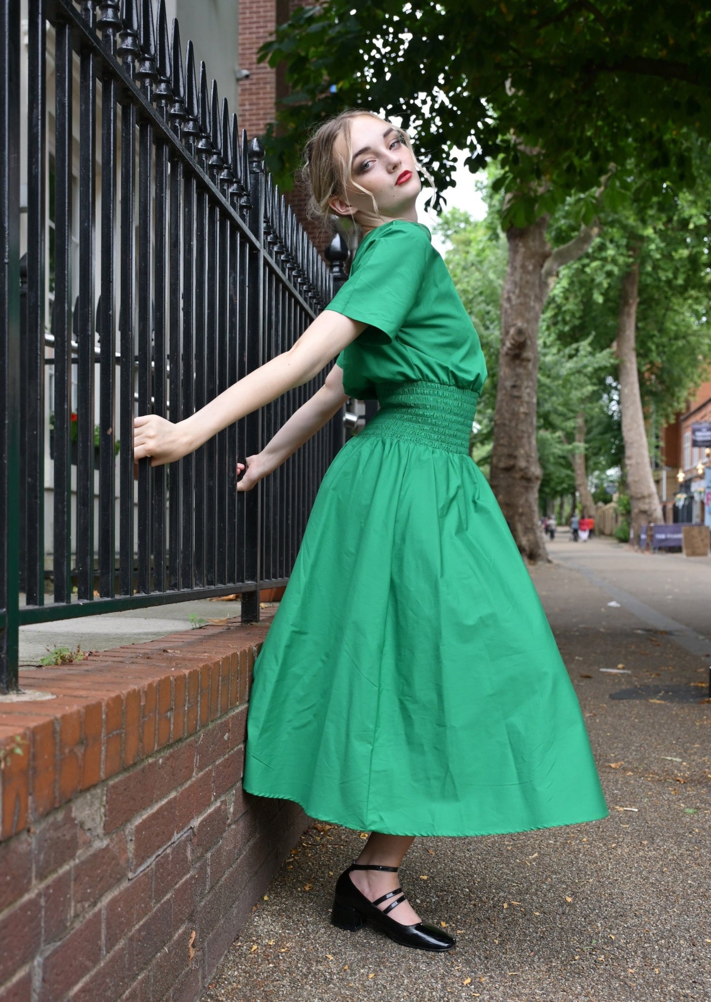 Orchis Dress In Emerald