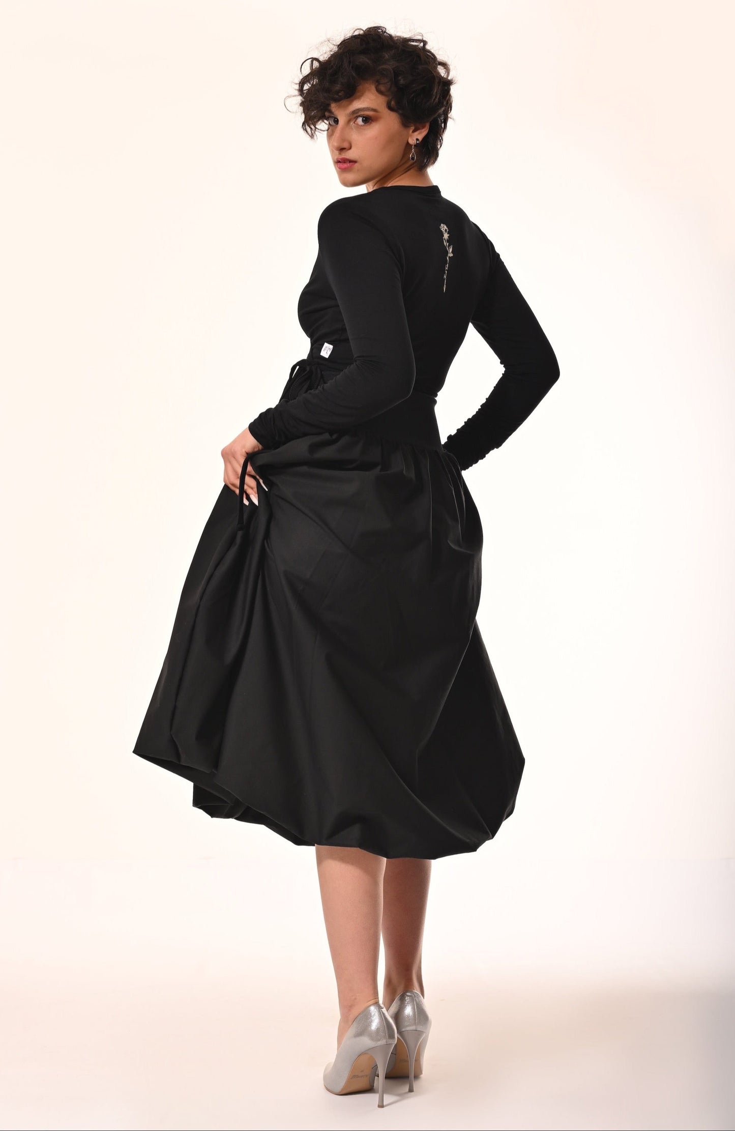 Enoki Puffball Skirt In Black