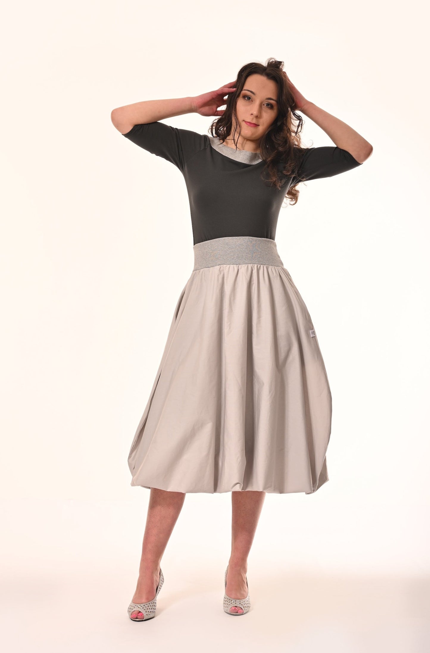 Boating Top In Charcoal And Grey Marl