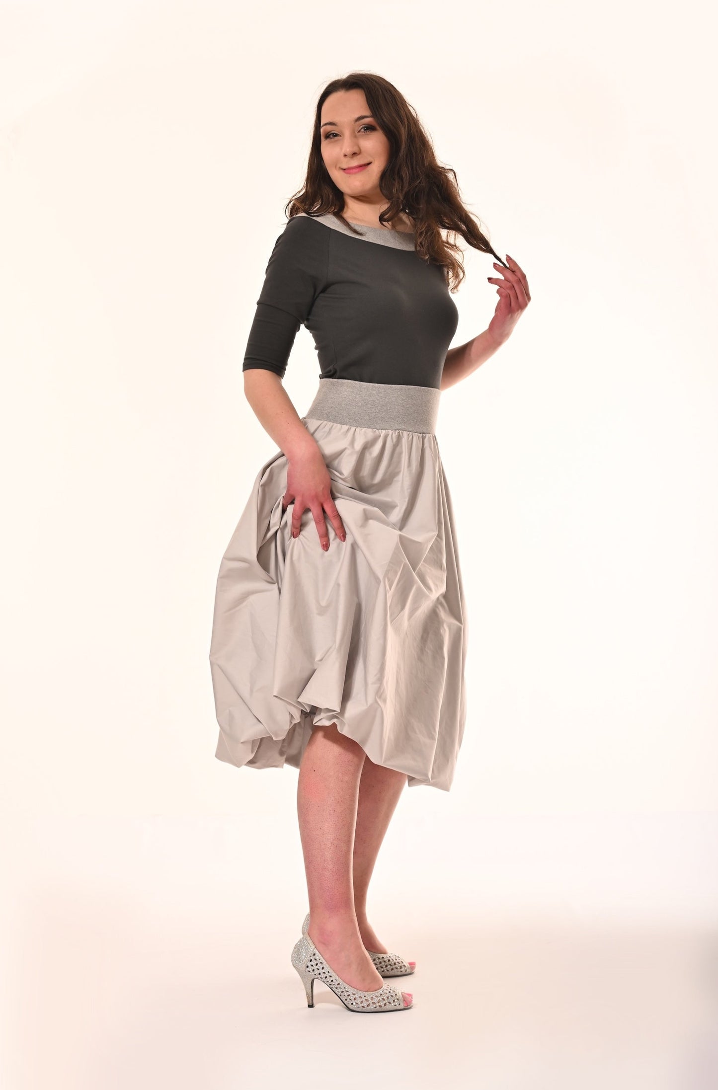 Boating Top In Charcoal And Grey Marl
