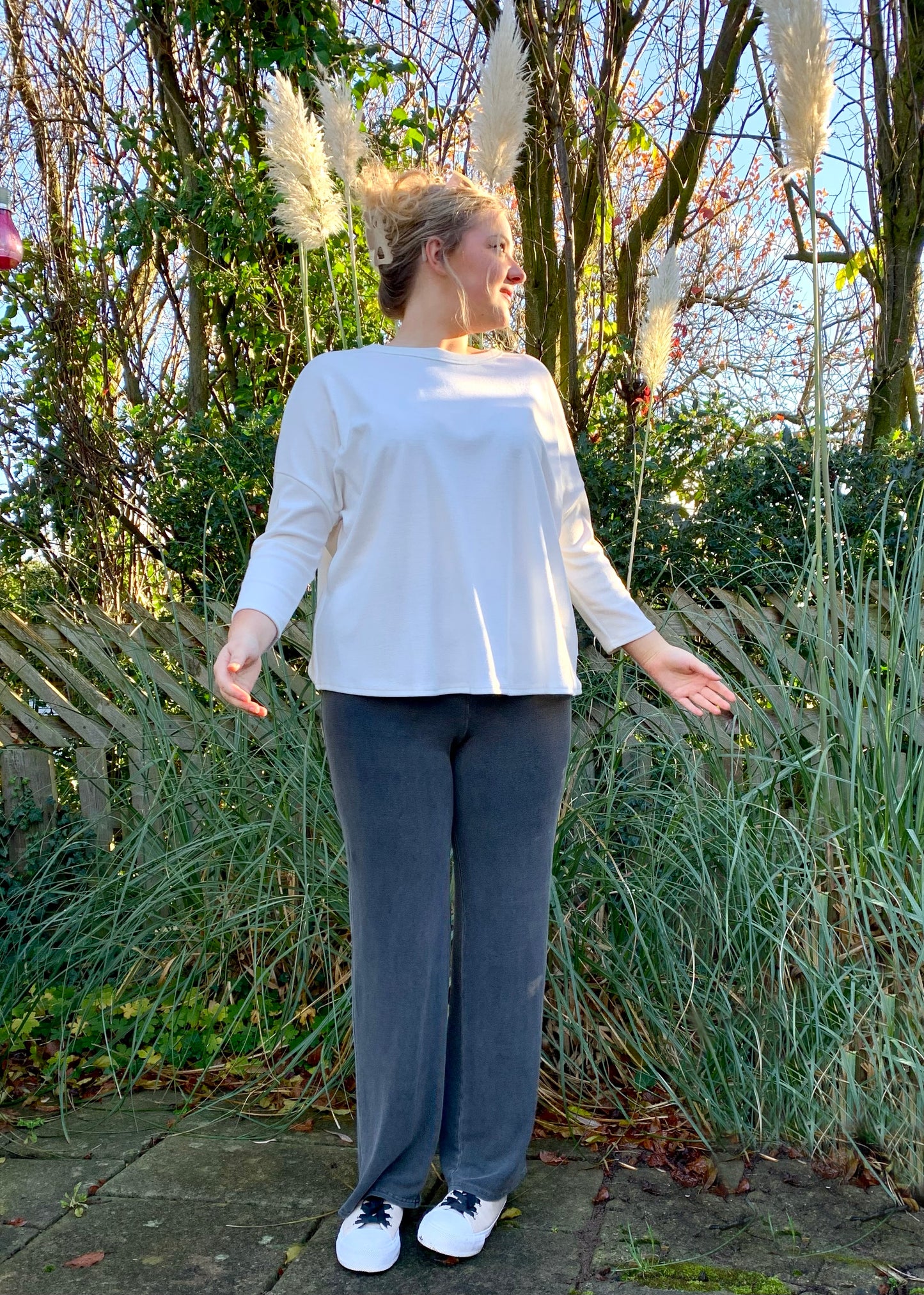 Timeless Top with 3/4 Sleeves In Cream