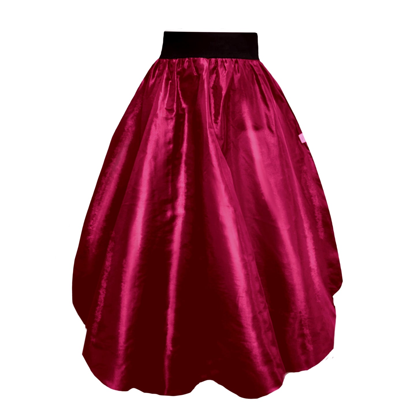 Enoki Puffball Skirt In Cerise Taffeta