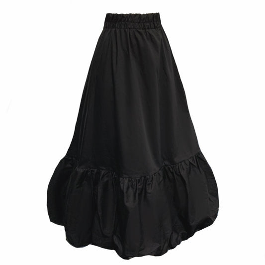 Calvatia Puffball Midi Skirt In Black