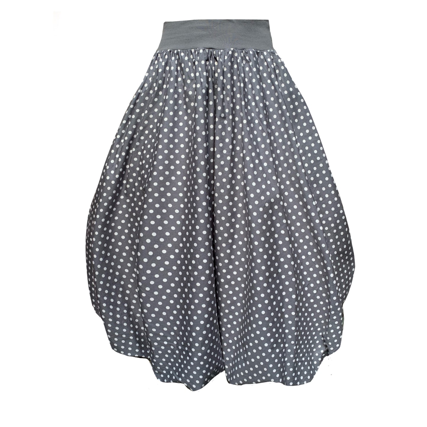 Enoki Puffball Skirt In Grey Polka Dot