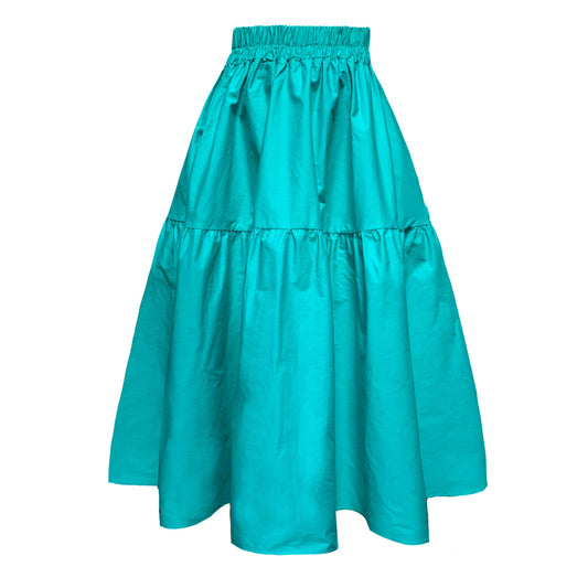 Tahiti Midi Skirt With Pockets In Aqua Awe