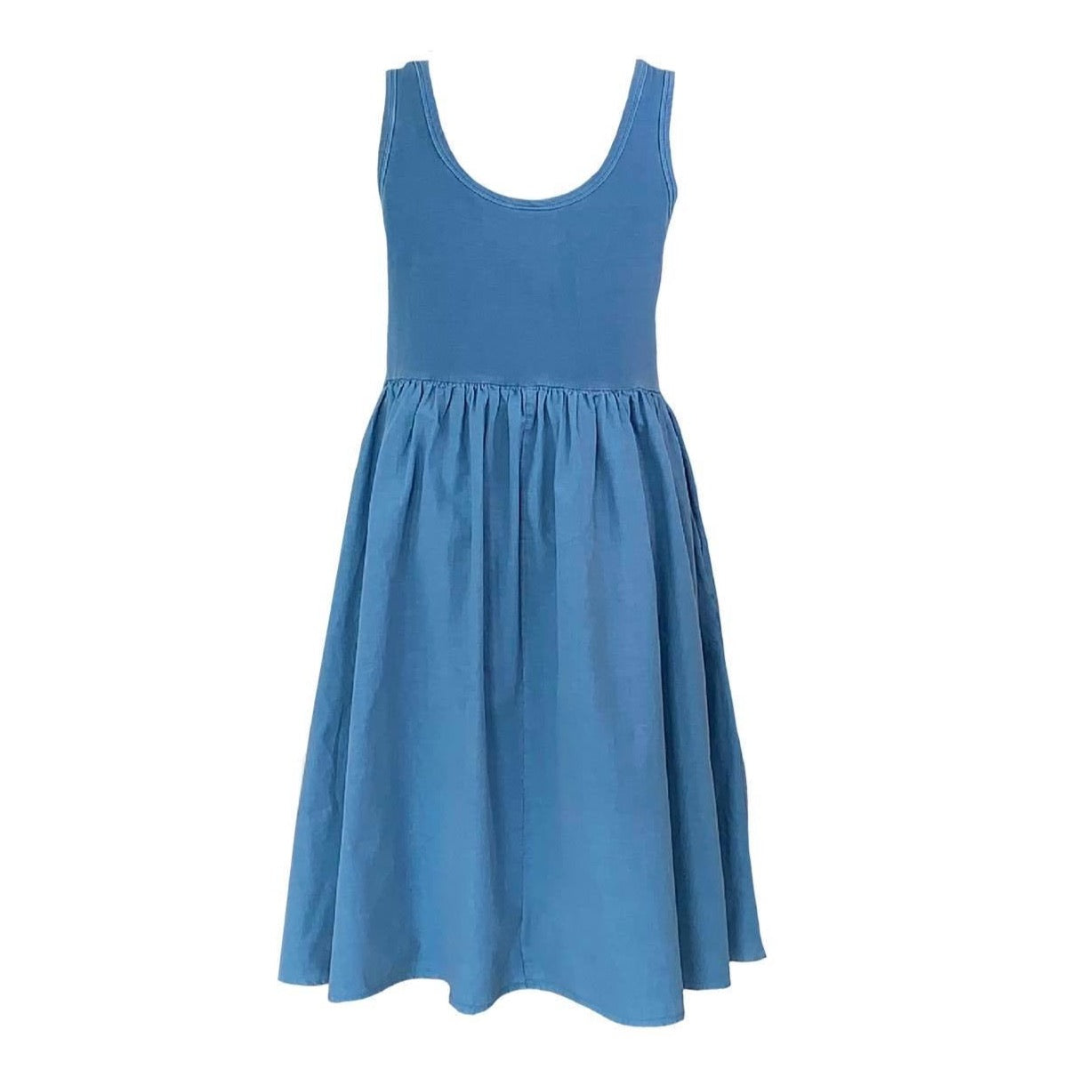 Paradis Midi Sleeveless Dress in Wedgwood Blue