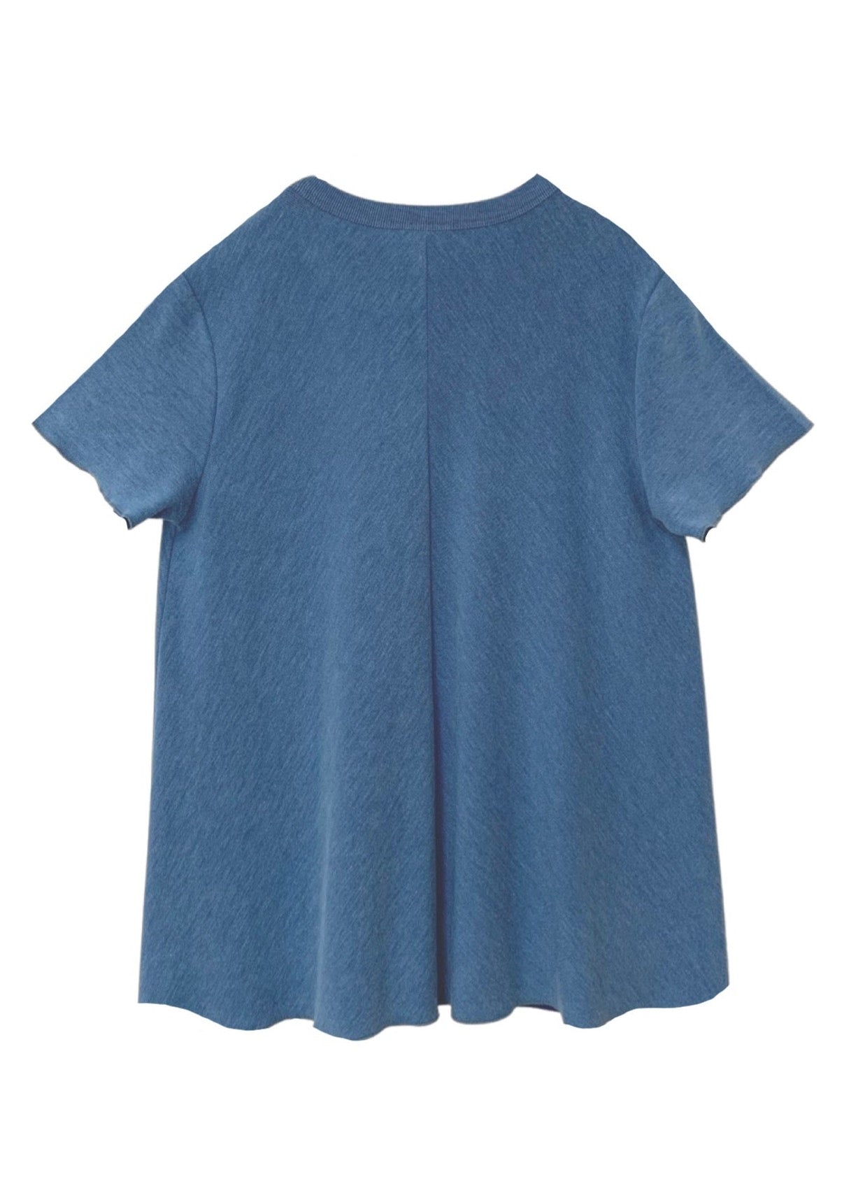 Flared Long Length Tee with Short Sleeve In Water