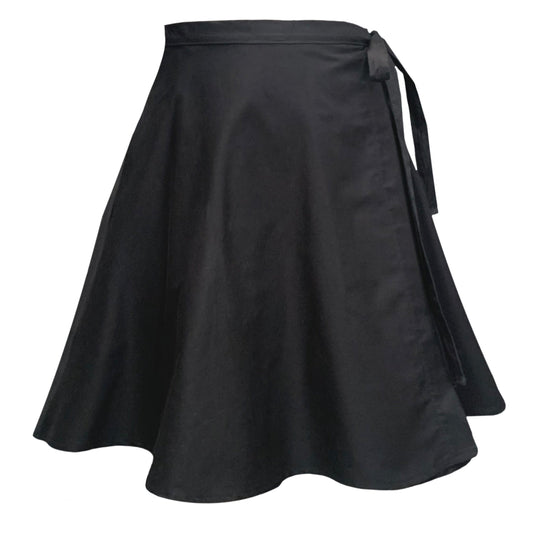 Ananda Mini Wrap Skirt With Pockets In Black
