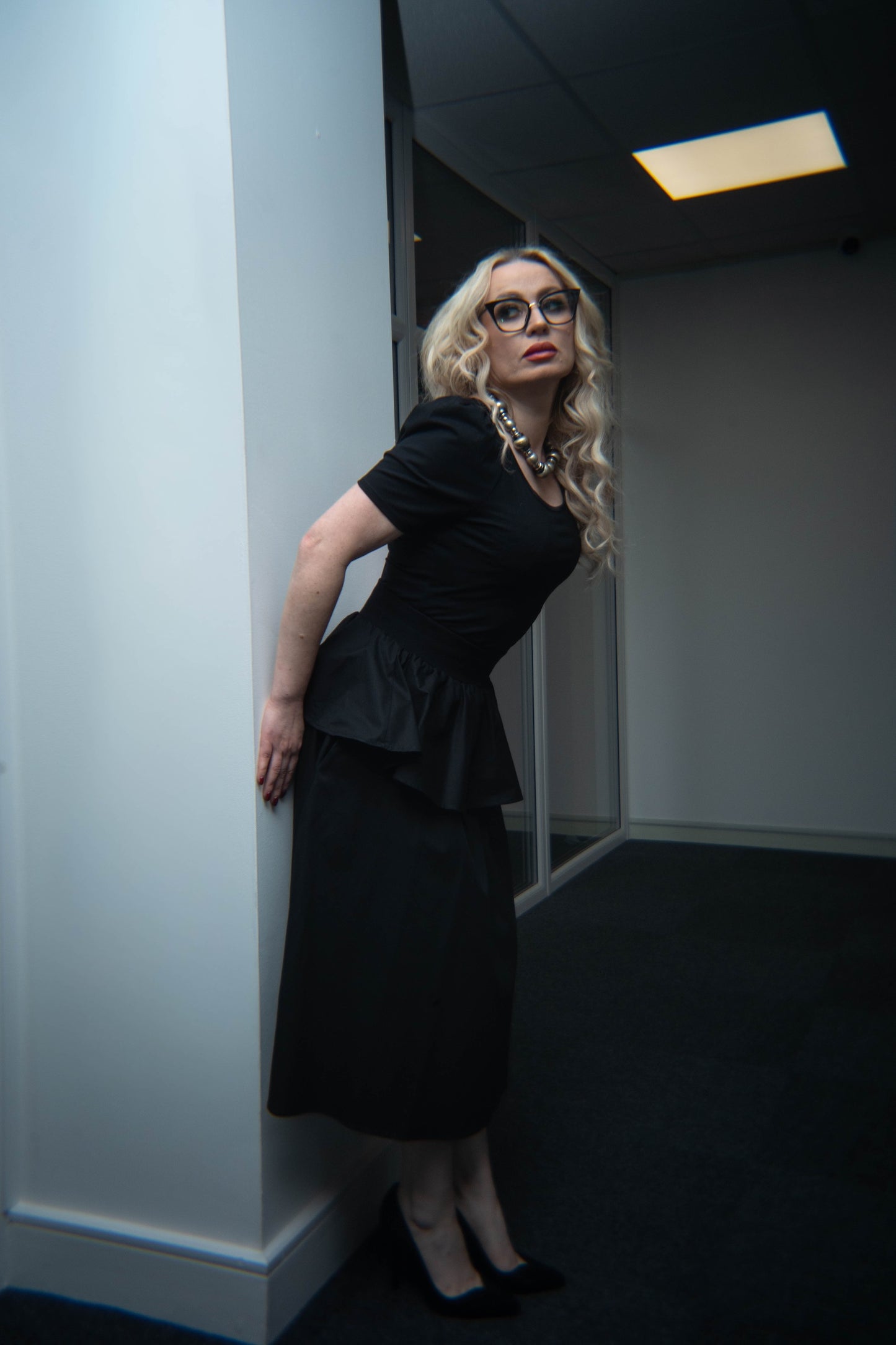 Sunset - Jupe mi-longue à basque - Noir