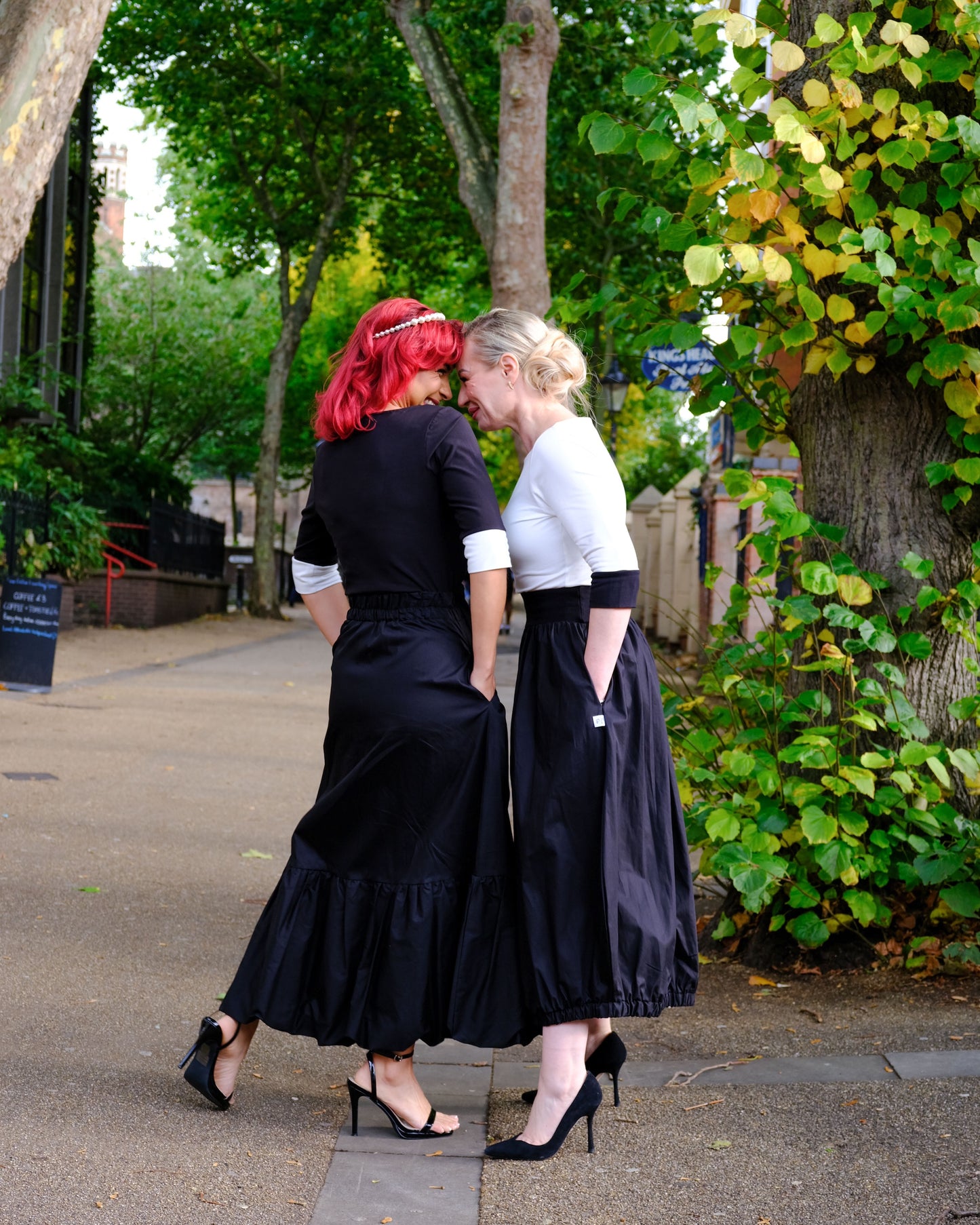 Jupe midi bouffante Calvatia noire