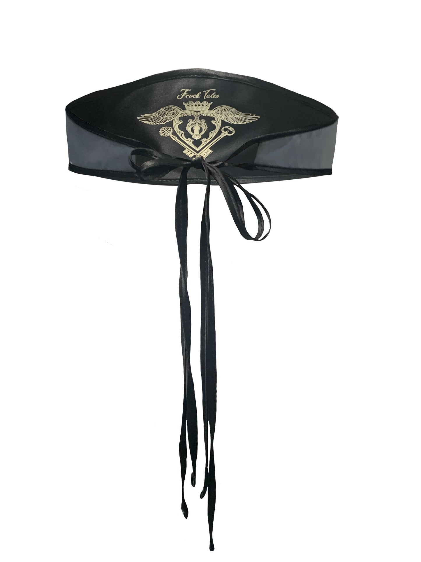 Janie Reversible Belt With Ties In Black And Silver Satin