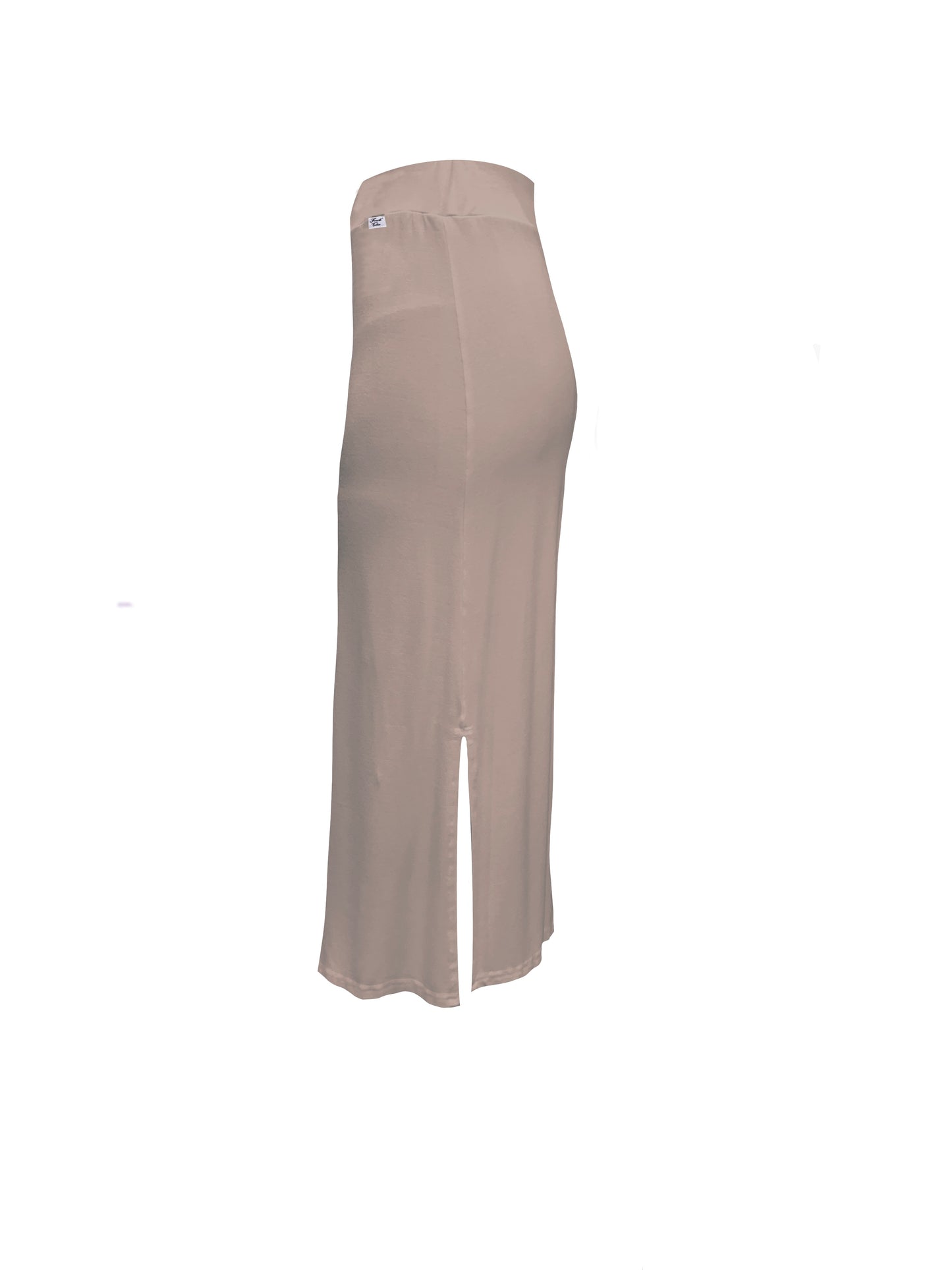 Petal Midi Skirt With Side Split In Cool Mocha