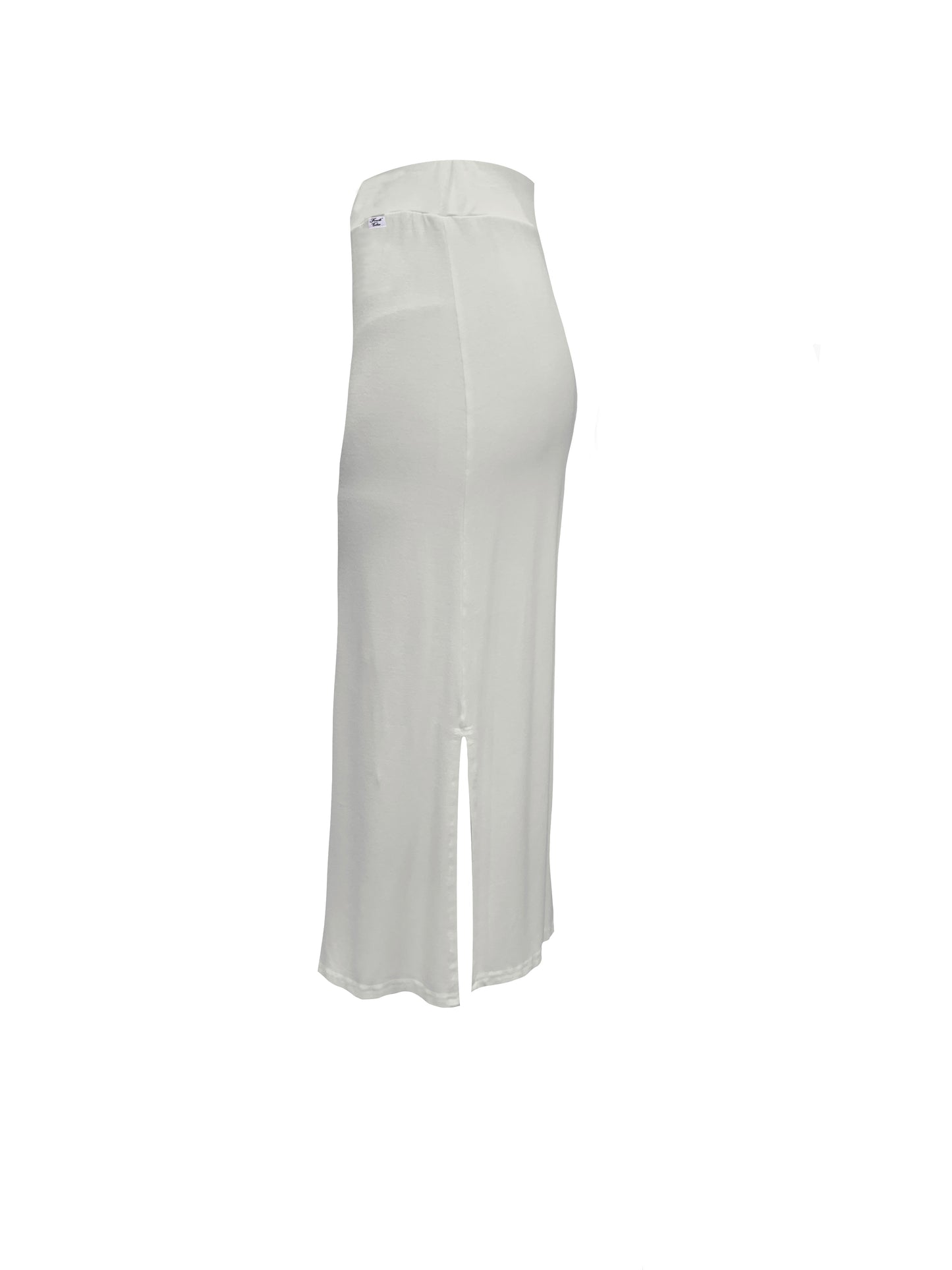 Petal Midi Skirt With Side Split in Purest Cream