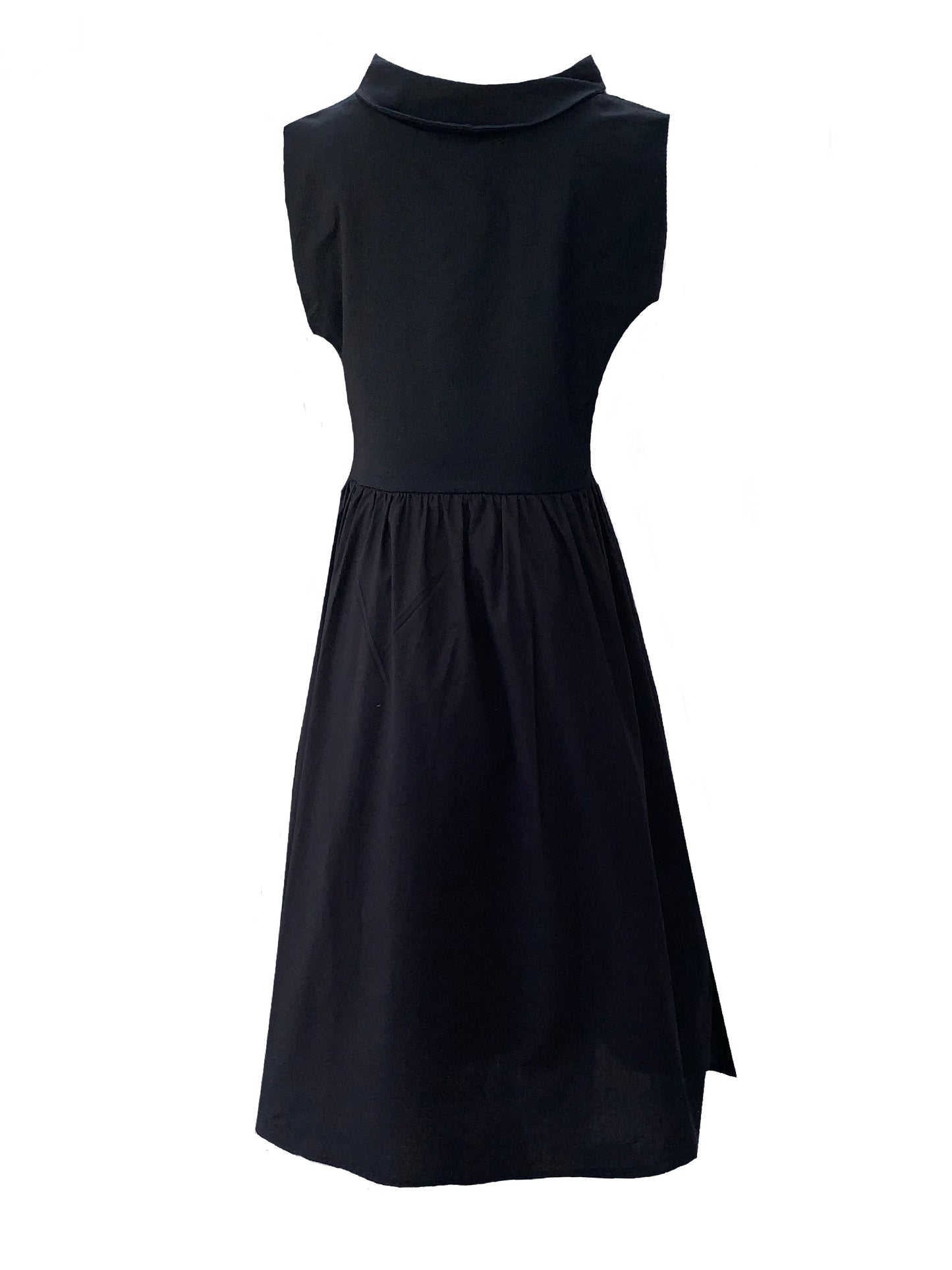 Midi Bass Dress With Cap Sleeve In Black