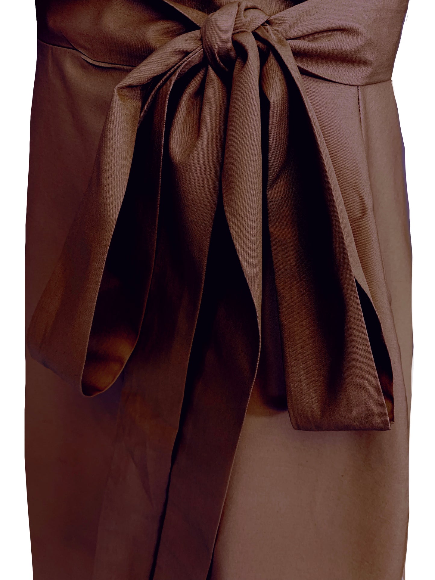 Jupe portefeuille midi Meyer marron chocolat avec poches