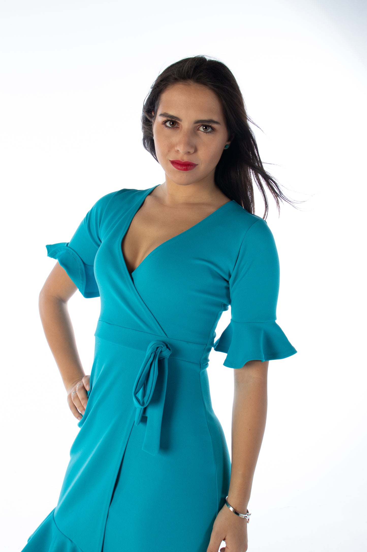 Joyce Midi Dress in Turquoise