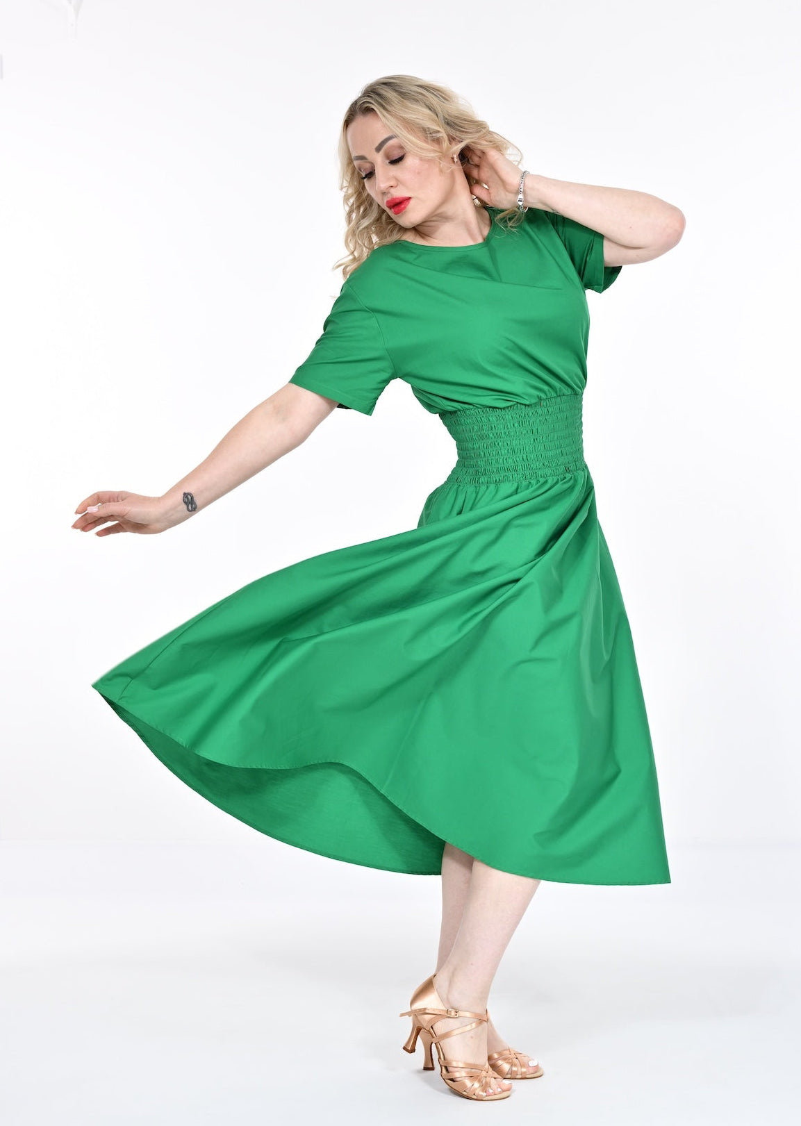Orchis Dress In Emerald