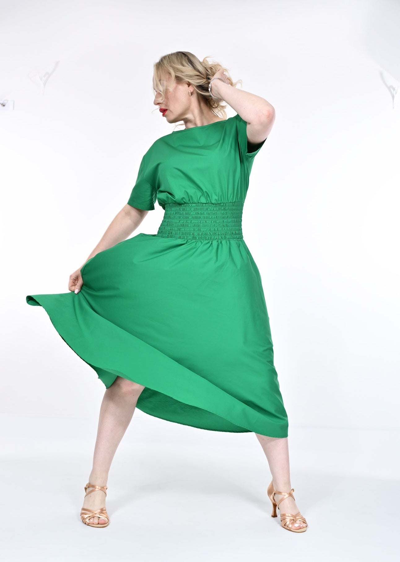 Orchis Dress In Emerald