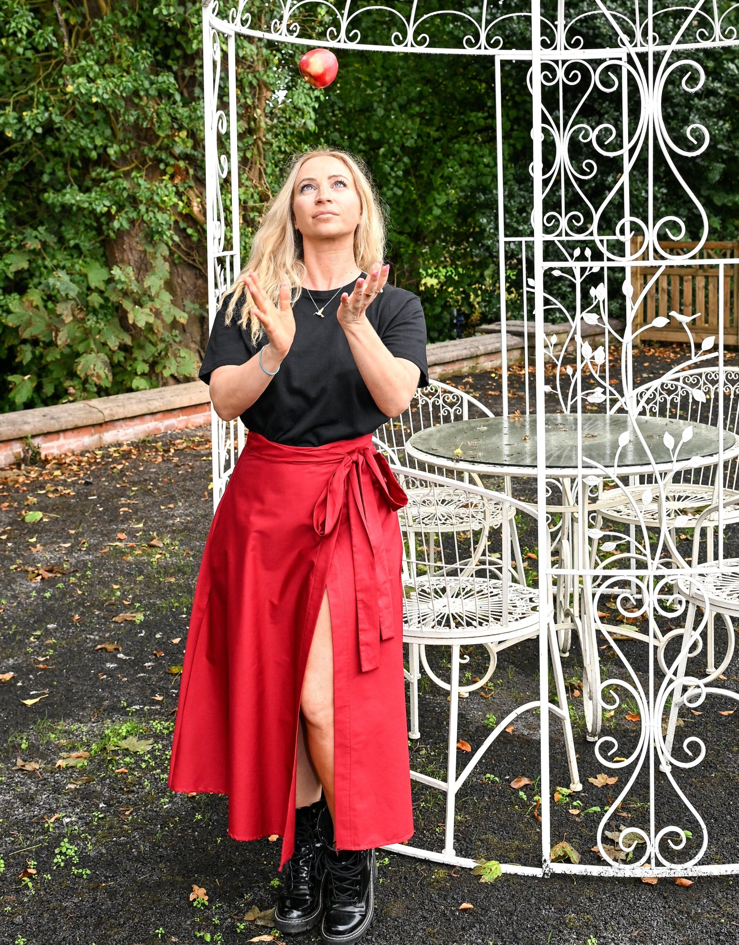 Long red skirt nz sale