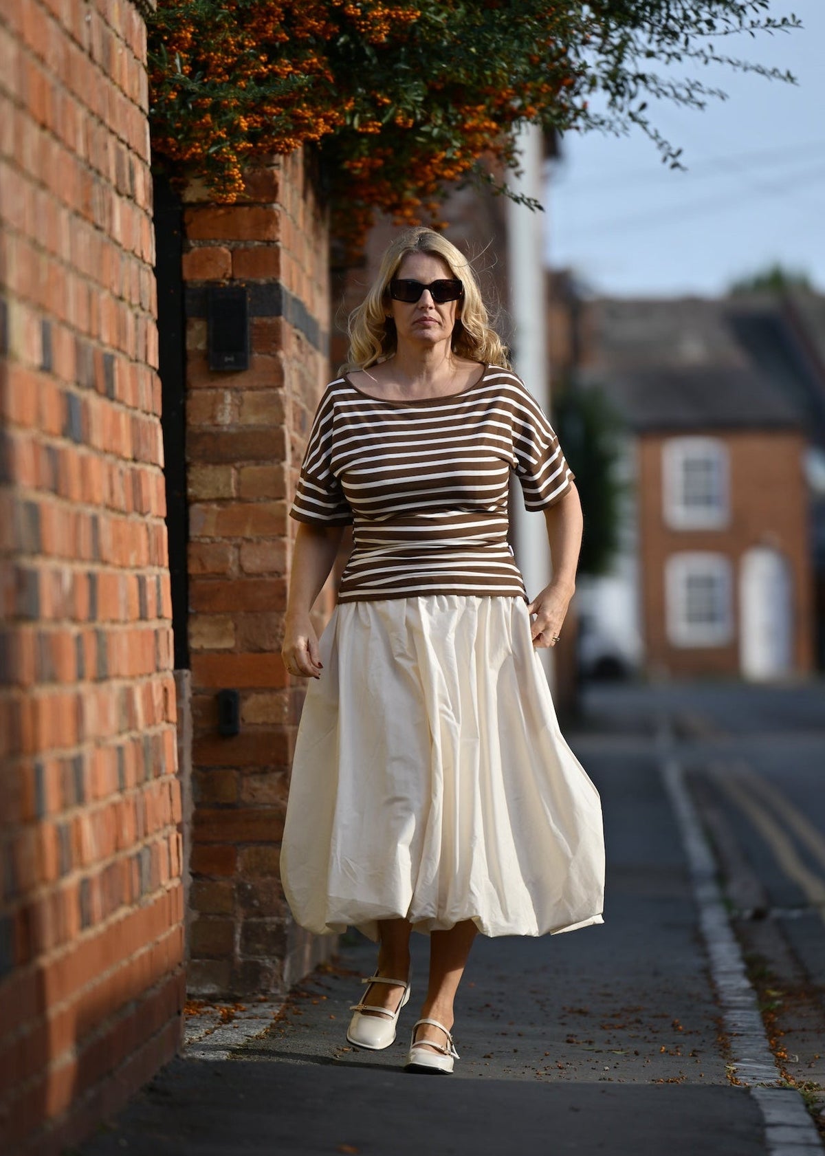Marina Top In Hazel And Cream Breton Stripe