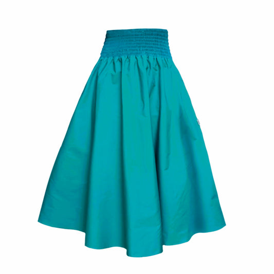 Jupe mi-longue orchidée avec poches en sauge