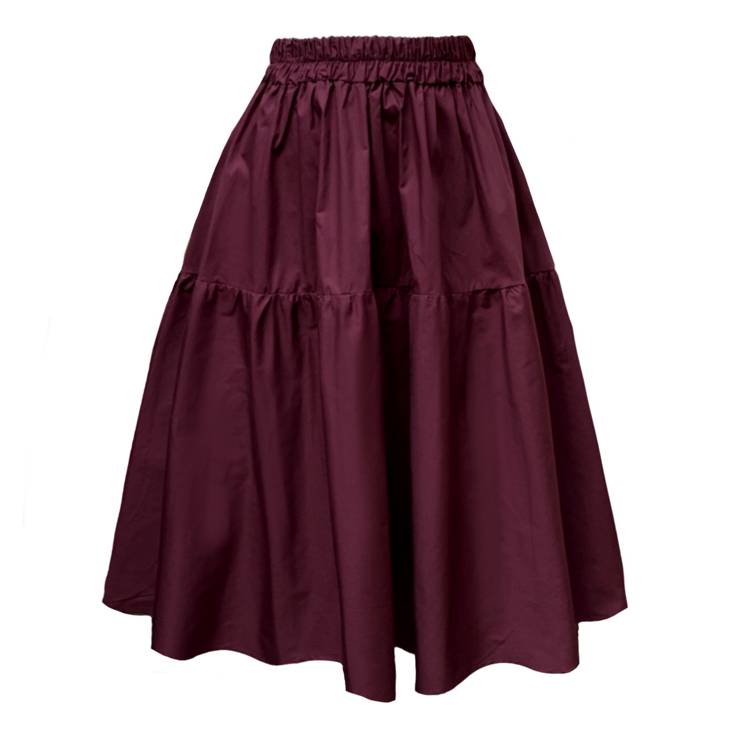 Tahiti Midi Skirt With Pockets In Cherry Laquer