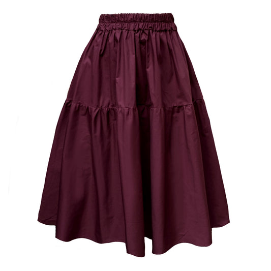 Tahiti Midi Skirt With Pockets In Cherry Laquer