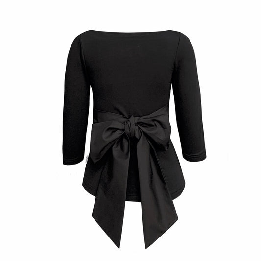 Primrose Top With Bow In Black