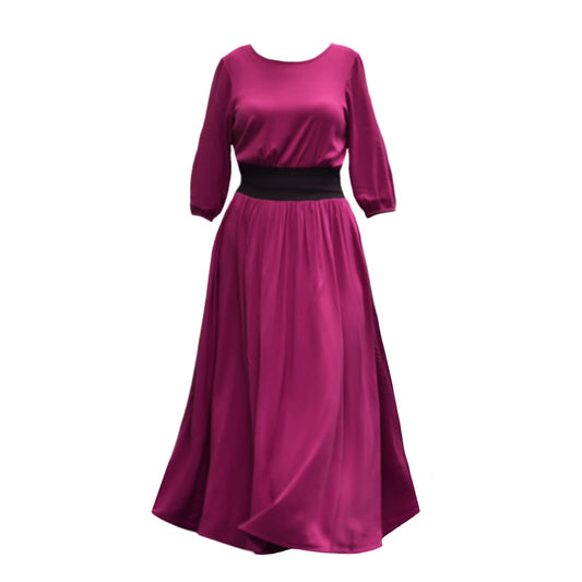 Revival Midaxi Dress In Magenta
