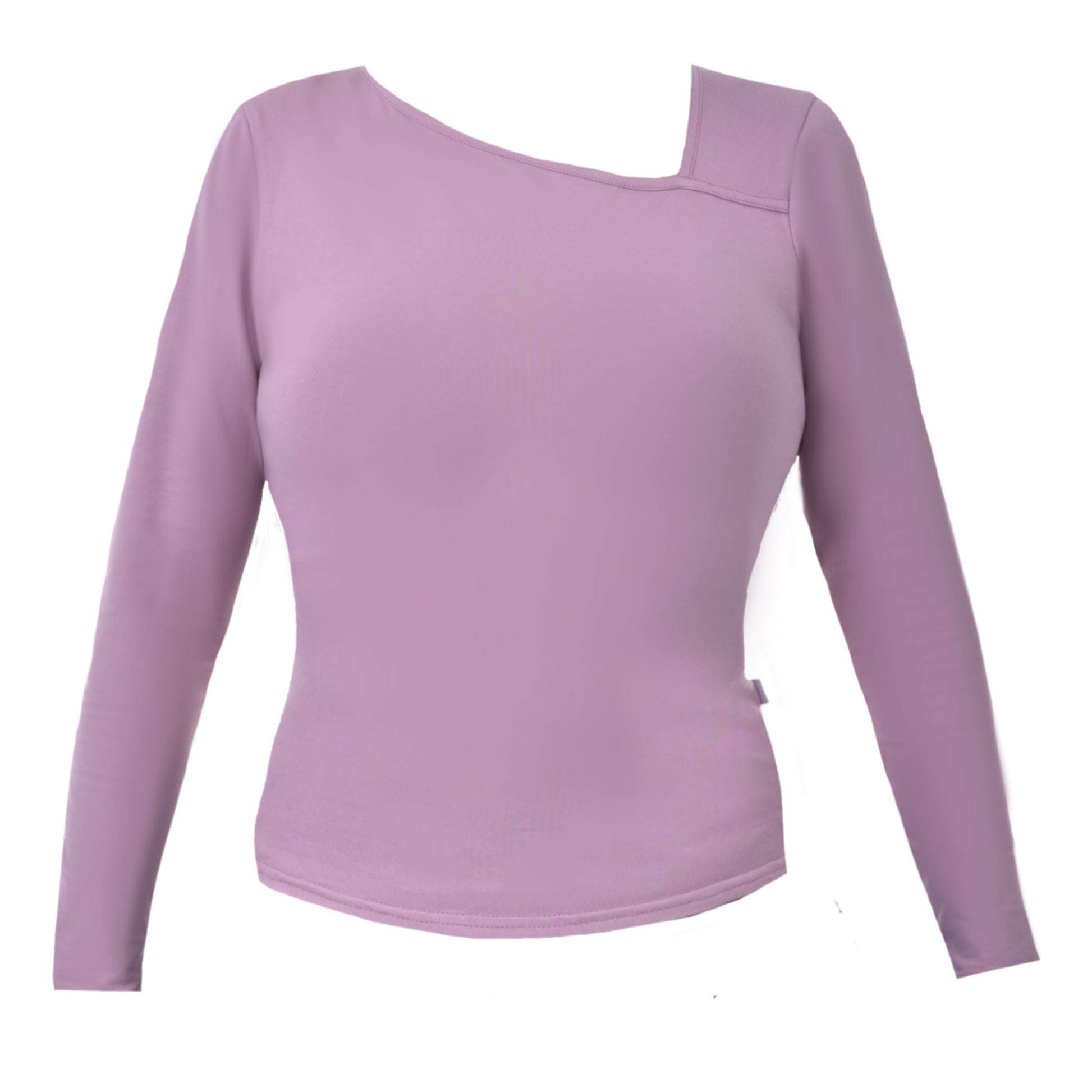 Purple long-sleeve top on a white background