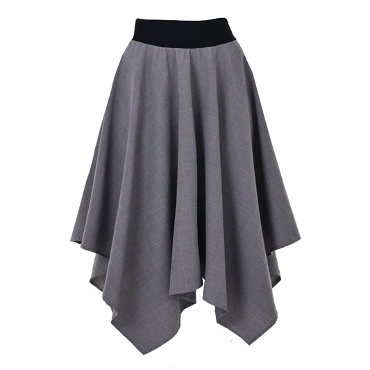 Jupe mi-longue orchidée avec poches en noir