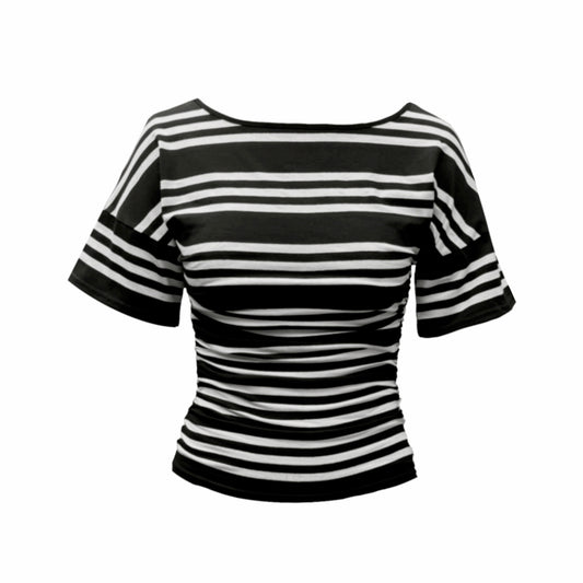 Black and white striped shirt on a white background