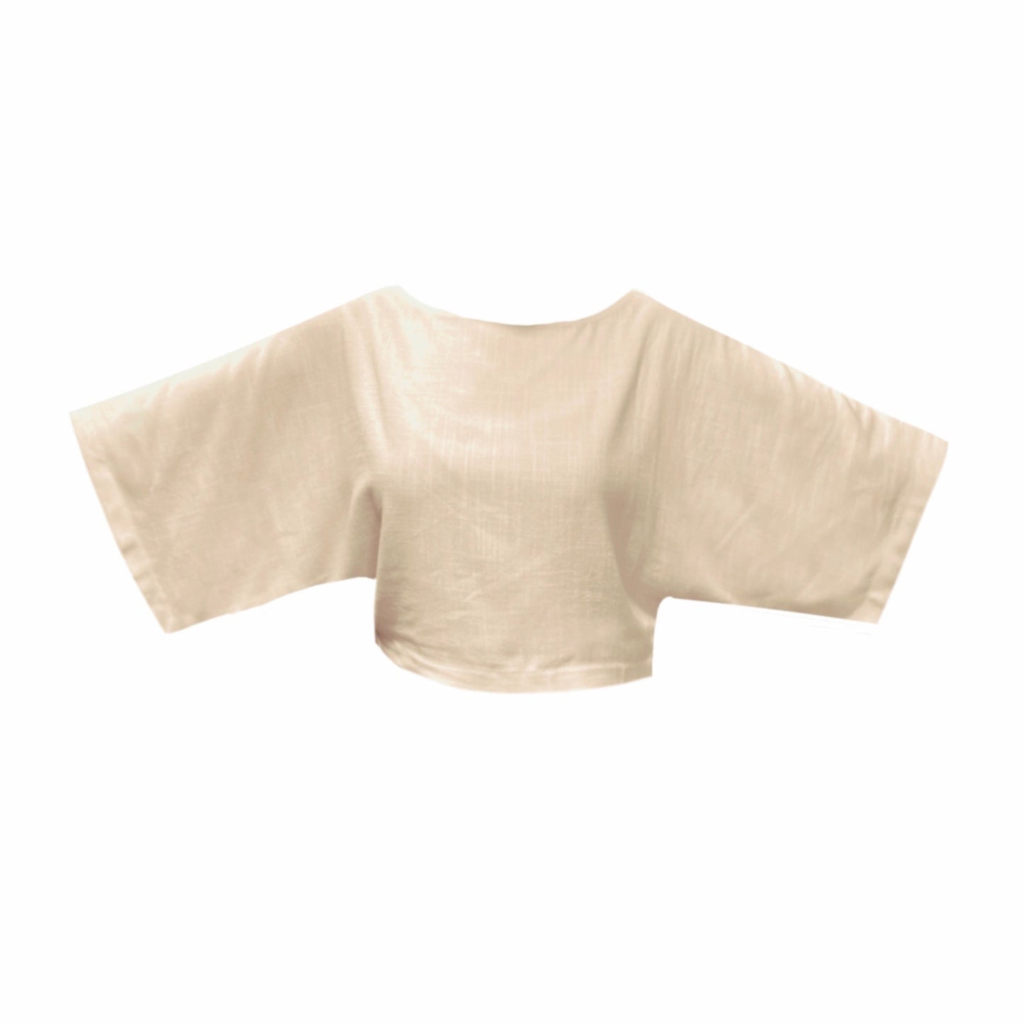 Cream crop top on a white background