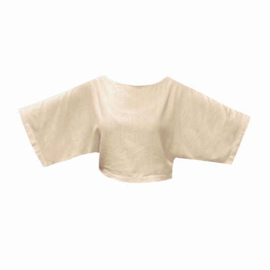 Cream crop top on a white background
