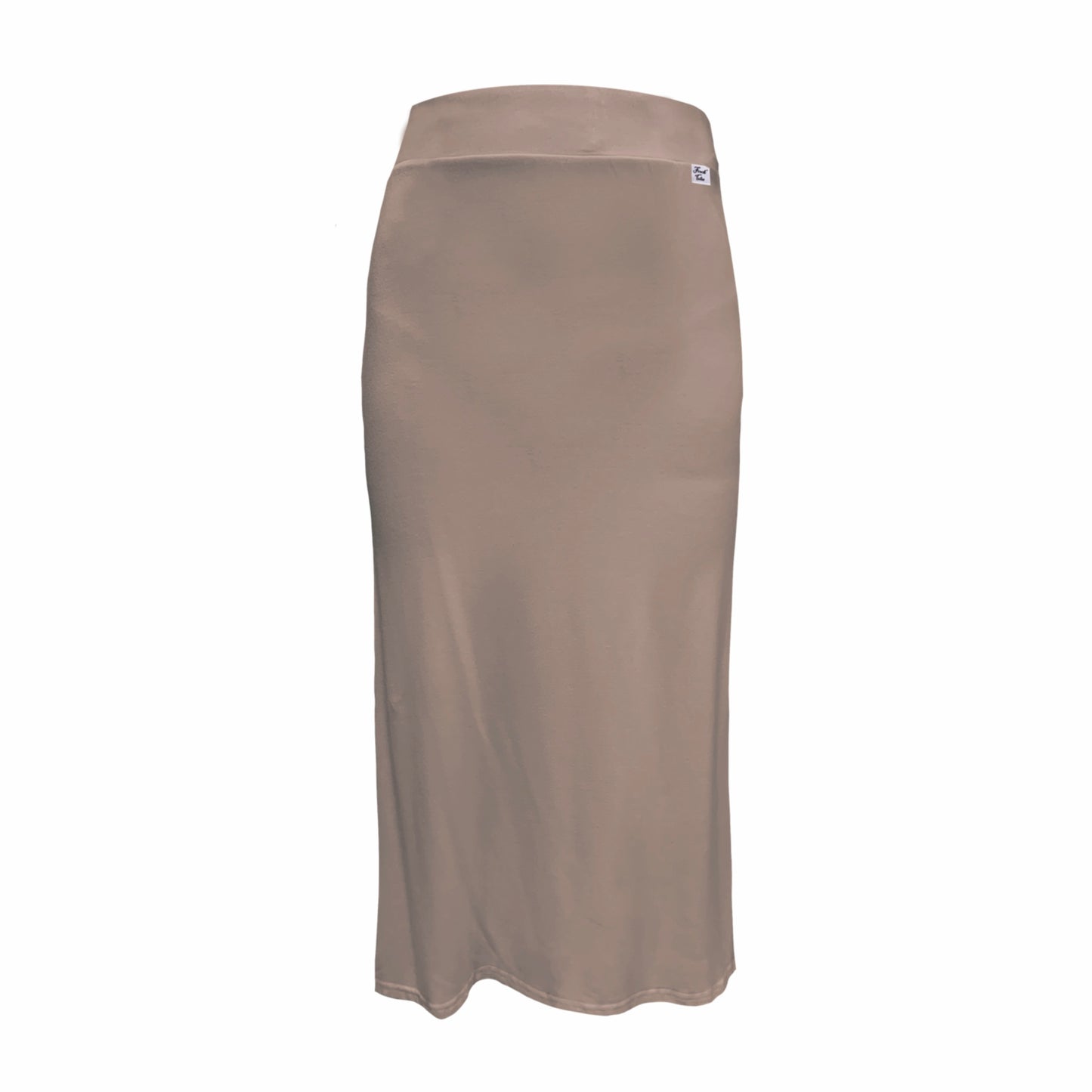 Petal Midi Skirt With Side Split In Cool Mocha