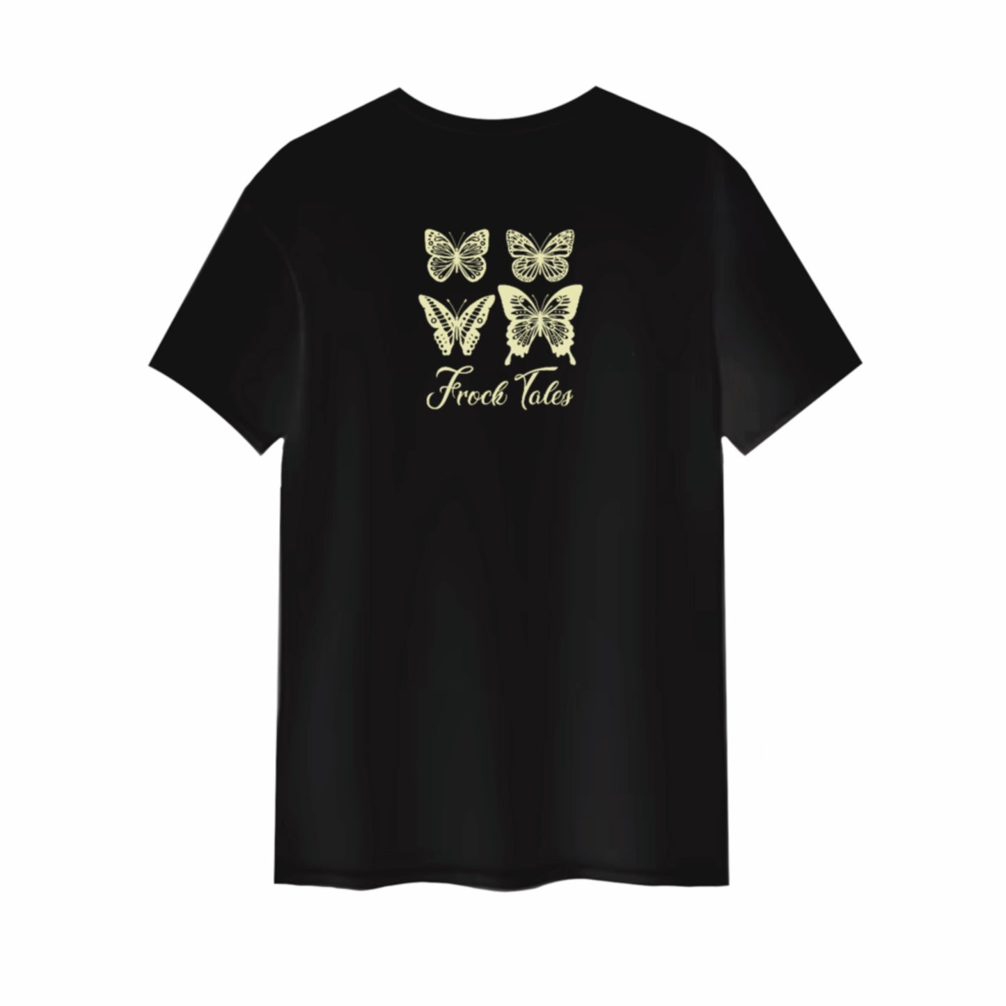 Frock Tales Butterfly Printed Organic Tee In Black