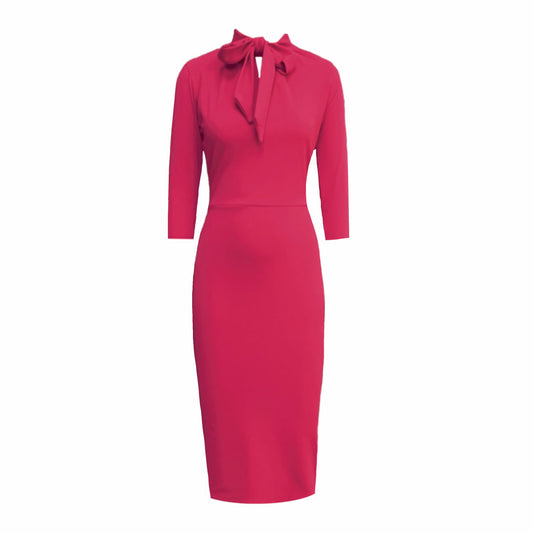 Mae Midi Dress In Hot Pink