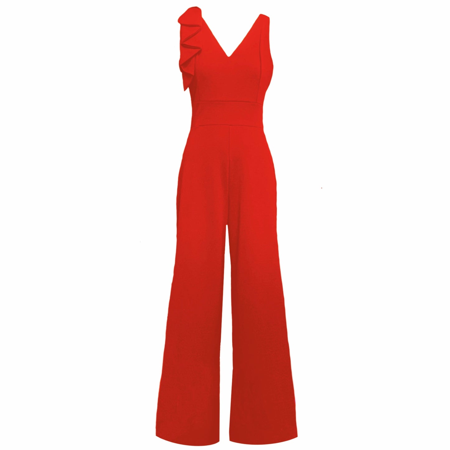 Harriet Wrap Jumpsuit With Bow In Flame