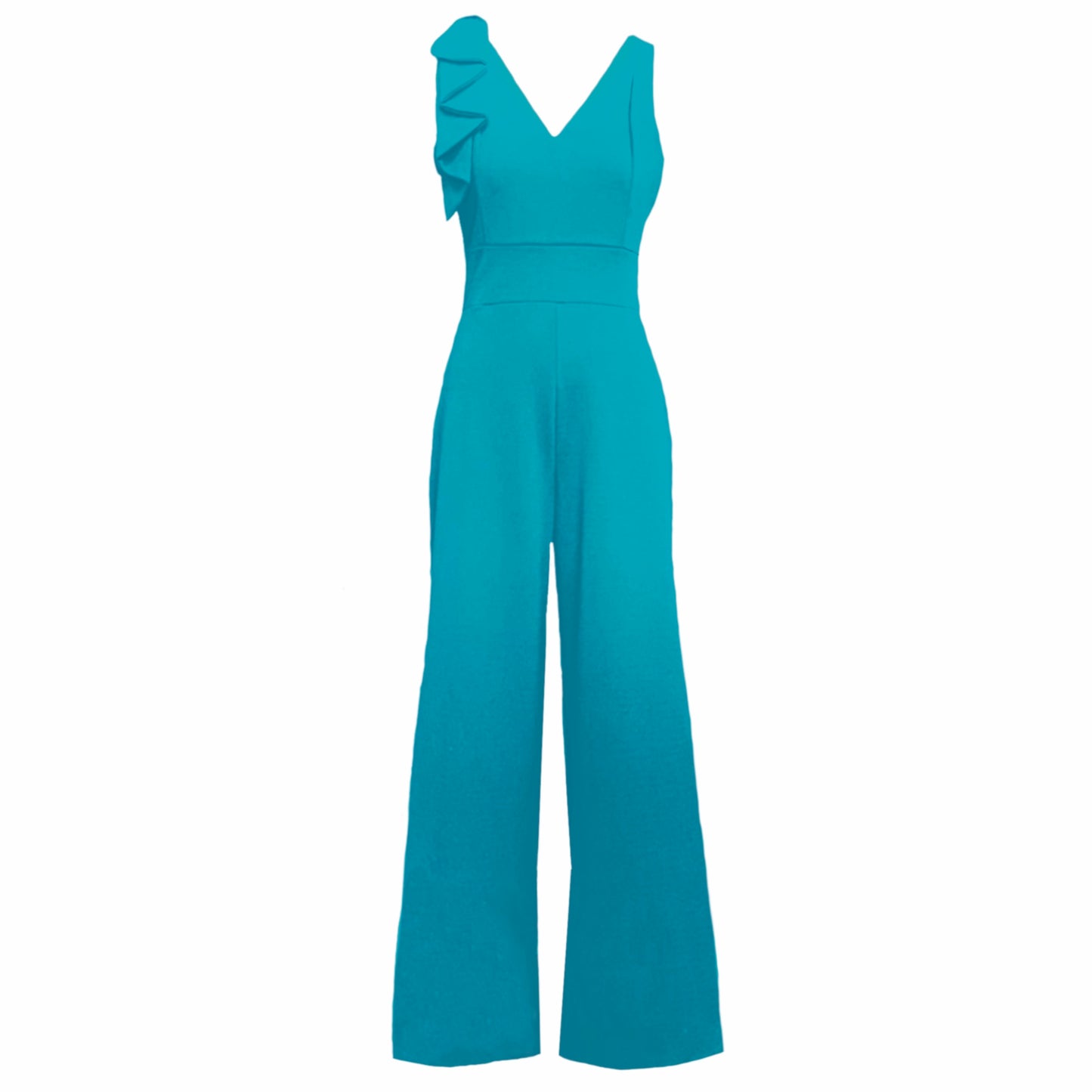 Harriet Wrap Jumpsuit With Bow In Turquoise