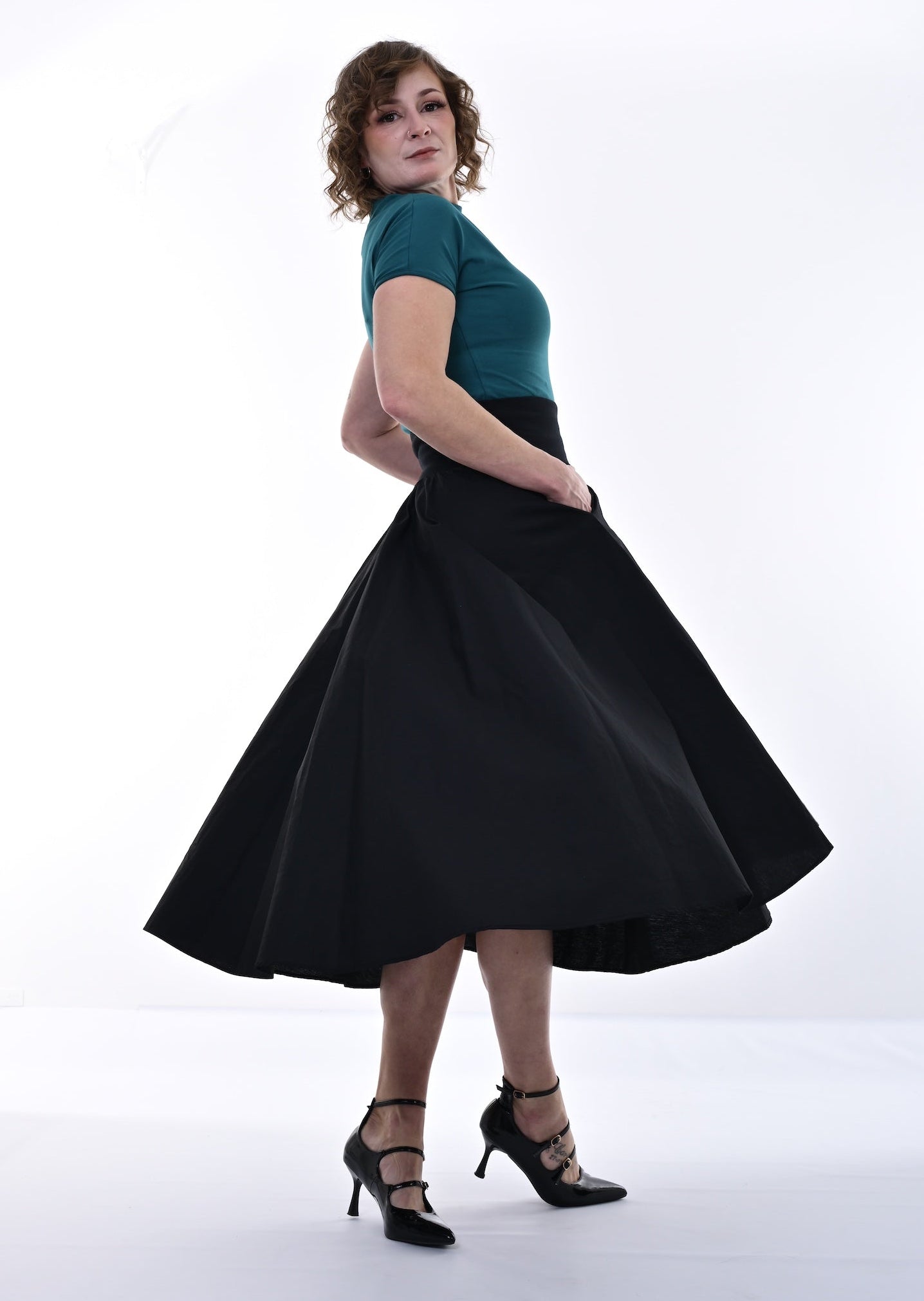 Drury Lane Circle Skirt In Black